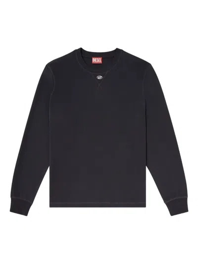 Diesel T-madjust Long Sleeve T-shirt In Black