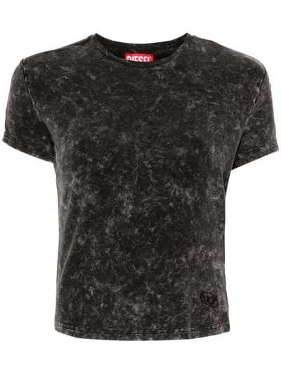 Diesel `t-buxt` Faded Metallic T-shirt In Black