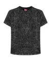 Diesel `t-buxt` Faded Metallic T-shirt In Black