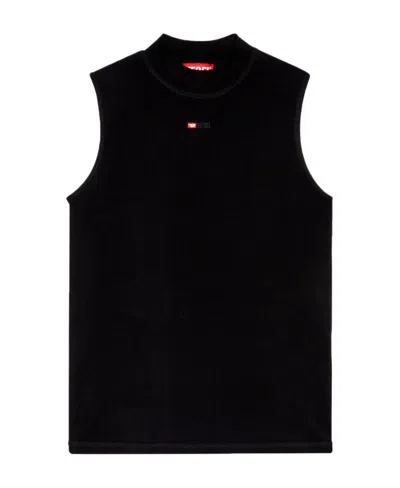 Diesel T-mokky Logo-embroidered Tank Top In Black