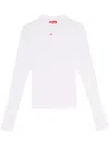 Diesel T-mokky-ls-microdiv Mock-neck Top In White