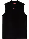 Diesel T-mokky-sl-microdiv Mock-neck Top In Black