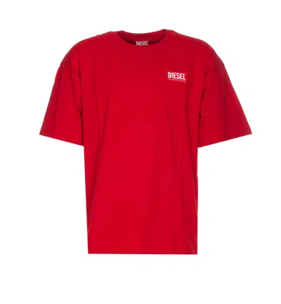 Diesel T-nlabel-l1 T-shirt In Red
