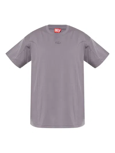 Diesel T-norm-int Logo T-shirt In Gray