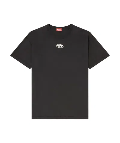 Diesel Mens 900 T-norm-iod Logo-embroidered Cotton-jersey T-shirt In Black