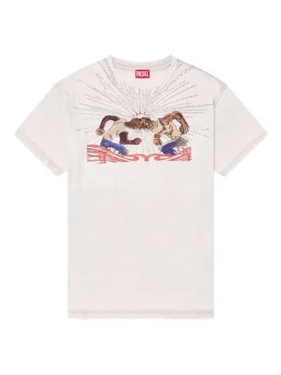 Diesel T-norm-t15 Graphic Print T-shirt In White