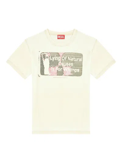 Diesel T-norm-t2 Graphic-print T-shirt In Neutrals
