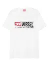 Diesel Crewneck Graphic Print T-shirt With Velvet Logo In White