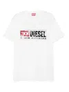 Diesel Crewneck Graphic Print T-shirt With Velvet Logo In White