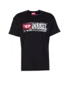 Diesel Men Crew-neck T-shirt With Print In Black