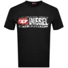 Diesel Men Crew-neck T-shirt With Print In Black