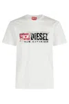Diesel Crewneck Graphic Print T-shirt With Velvet Logo In White