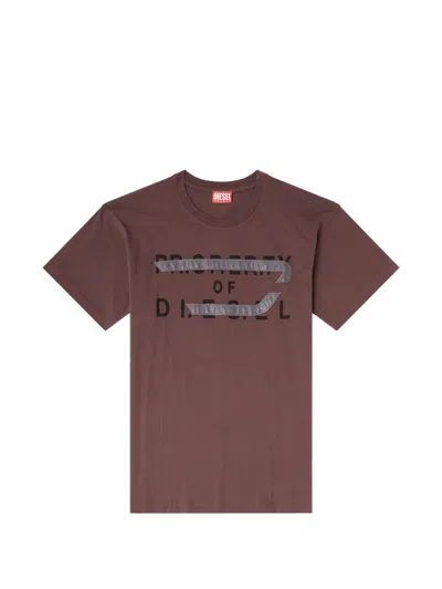 Diesel D-appliqu Crewneck T-shirt In Brown