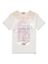 Diesel Crew Neck T-shirt With Lyrics Print In Grey