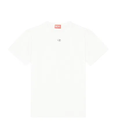 Diesel T-normy-od-s1 Metallic Oval D T-shirt In White
