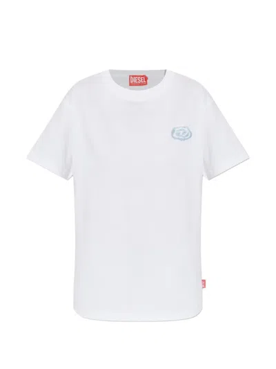 Diesel T-normy-s7 Logo Graphic T-shirt In White