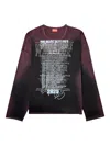 Diesel Long-sleeve Tech-jersey T-shirt With Lyrics Print In Black
