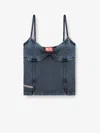Diesel Denim Silhouette Top Spaghetti Straps In Blue