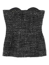 Diesel Bouclé Corset Top With Ultra-low Cut In Black
