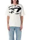 Diesel T-shirt With Distressed Flock Print In White