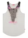 Diesel Tank Top With Lyrics Print In Grey