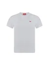 Diesel Solid Color T-diegor-d Crew-neck T-shirt With Oval D Patch In 100 - White