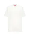 Diesel White Crewneck T-shirt With Tonal Logo Embroidery On The Front