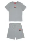 Diesel T-shirt And Bermuda Shorts Set In Grey