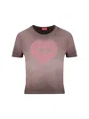 Diesel T-ele T-shirt In Washed Purple Stretch Cotton In Pink