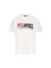 Diesel Crewneck Graphic Print T-shirt With Velvet Logo In White