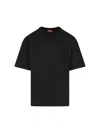 Diesel T-boggy-megoval-d T-shirt With Tonal And Contrasting Logo Embroidery In Black
