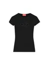 Diesel T-angie Cotton Crew-neck T-shirt In Black