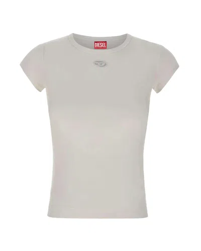 Diesel Angie-od White T-shirt In Gray