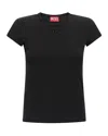 Diesel Women Black Stretch Jersey Logo T-angie-od T-shirt In Black