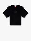 Diesel Cotton T-shirt With Frontal Oval-d Logo In Black
