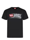 Diesel Men Crew-neck T-shirt With Print In Black