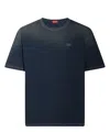 Diesel 't-boxt' Blue T-shirt With Oval D Logo Embroidery On The Front And Contrasting Stitching In Blue