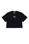 Diesel T-shirt Boxy In Jersey Con Logo Oval D In Black
