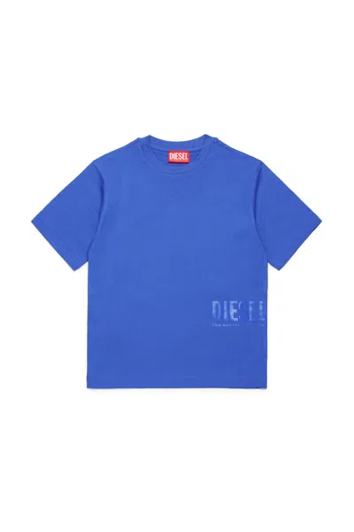 Diesel Kids' T-shirt Branded With Side Logo In Blue