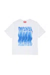 Diesel T-shirt With Wavy Logo In Black