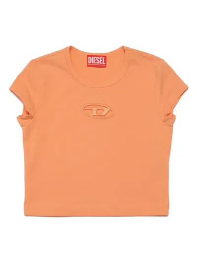 Diesel Kids' T-shirt Con Logo In Orange