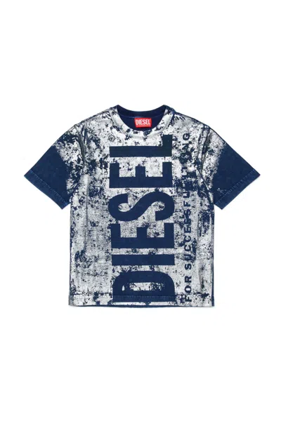 Diesel Kids' T-shirt With Front Logo In Black