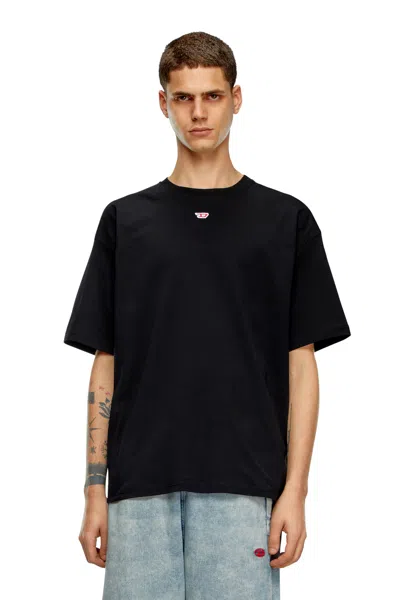 Diesel T-shirt Con Patch D Ricamato In Nero