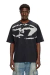 Diesel T-boxt-n14 T-shirt With Flocked Logo In Nero