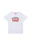 Diesel T-shirt With Overlapping Logo Print In White