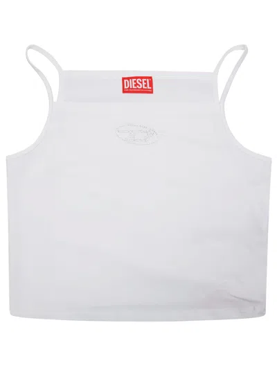 Diesel T Shirt Crop Logo In White