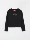 Diesel Pullover Misto Cashmere Con Ricamo Oval D In Black