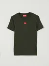 Diesel T-shirt In Jersey Con Patch D Rossa In Green