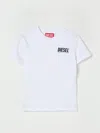 Diesel T-shirt In Jersey Stretch Con Logo Istituzionale In White