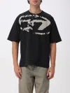 Diesel T-boxt-n14 T-shirt With Flocked Logo In Black